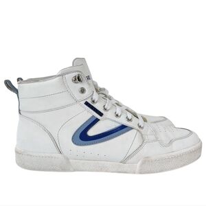 TRETORN Matchpoint Sneakers 10 White Blue Faux Leather Mid-Top Men's